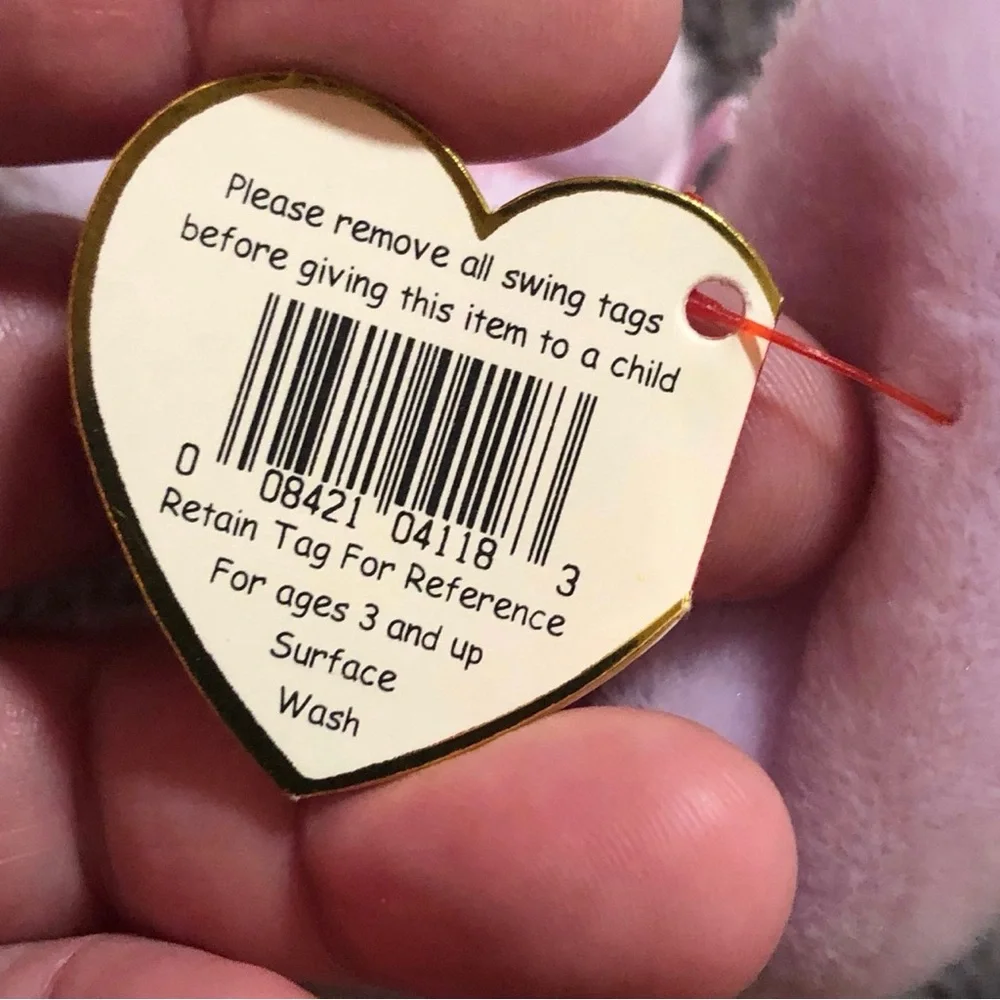 Retired TY Beanie Baby 1996 FLOPPITY Bunny Tag Error, born May 28, 1996